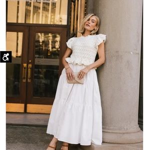 Bohme Carey Maxi dress in cream. NWOT. Never worn. Smoke free/ pet free